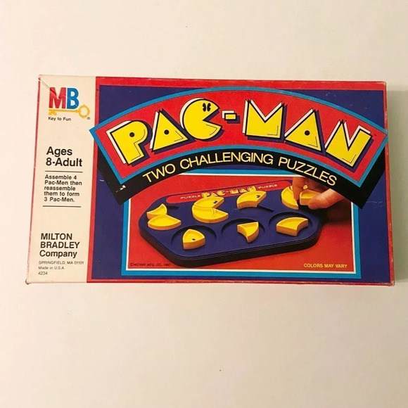 Vintage 1982 Pac Man Two Challenging Puzzles Game  By Milton Bradley Complete - Picture 1 of 13